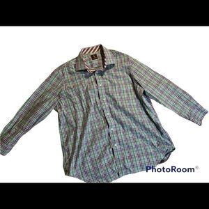 Tailorbyrd Plaid Mens Button Down Shirt 1XL